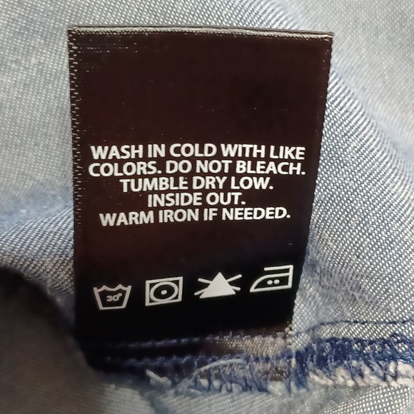 Nanette Lepore Size S Chambray Shift Dress Blue Embroidered Crochet Trim - Picture 9 of 10